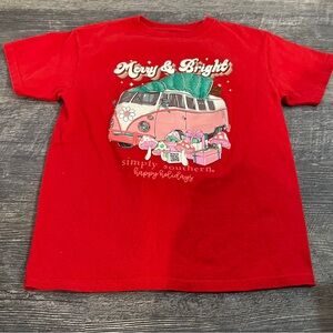 Simply Southern Red Merry & Bright Kids Tee